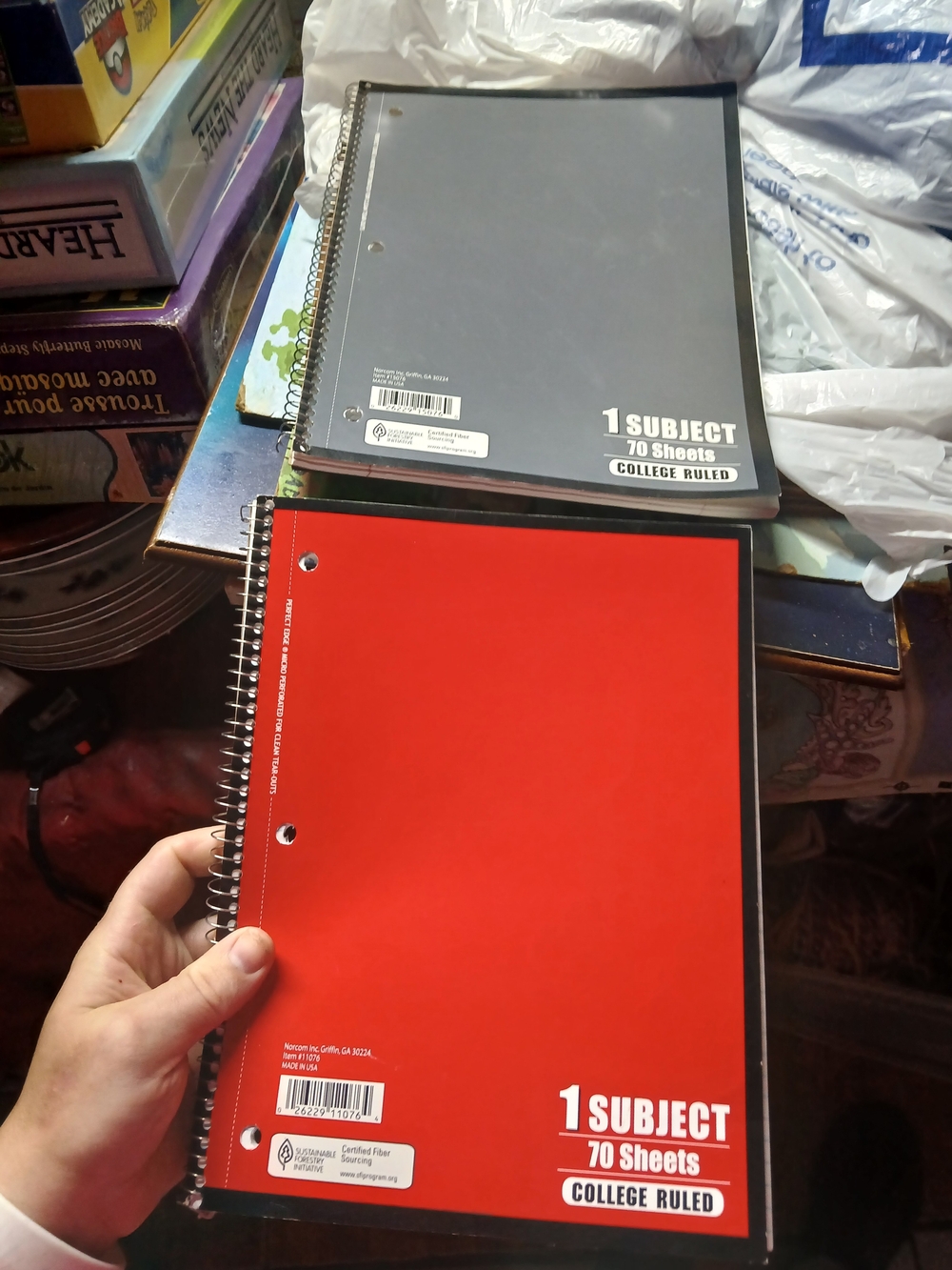 Norcom X2 1-Subject College Rule Spiral Notebooks 70 Sheets W/3 Hole Punch